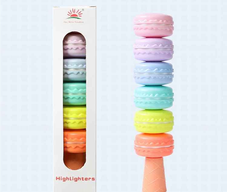 Destacador Macarron Kawai 6 colores